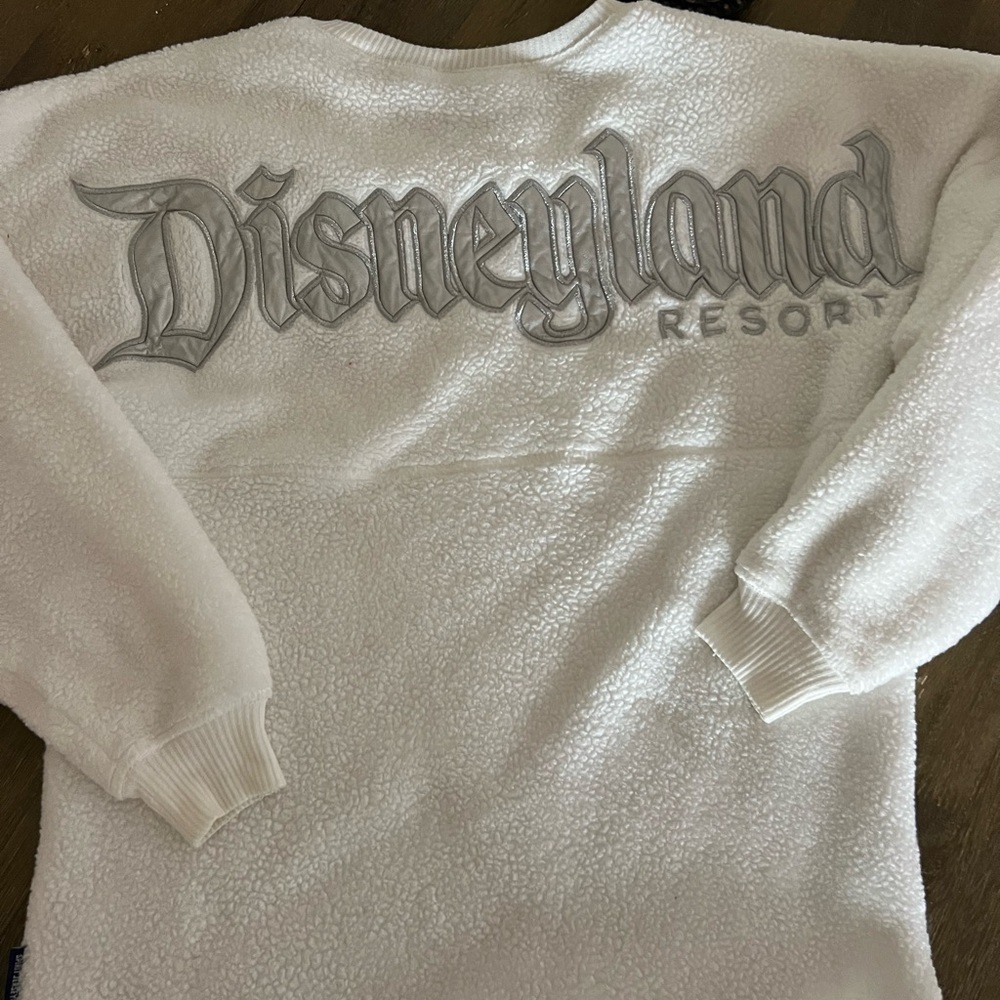Disney Parks Disneyland Resort Spirit Jersey Metallic White Sherpa Fuzzy XS